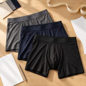 Modal boxer briefs black navy and charcoal grey made-to-order bulk men's underwear