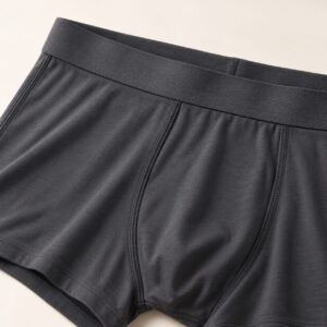 Modal boxer brief charcoal grey covered waistband detail made-to-order bulk men's underwear