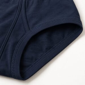 Cotton brief navy leg opening and stitching detail made-to-order bulk men's underwear
