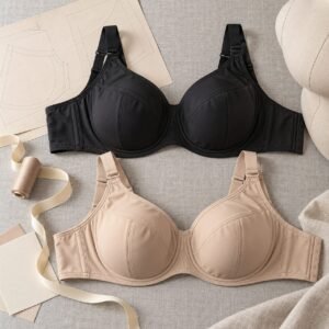 Full coverage underwire minimizer bras black and light beige OEM plus size bra manufacturer