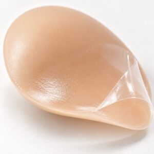 Self adhesive silicone bra cup light beige protective film detail OEM silicone bra supplier