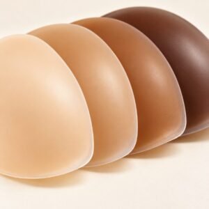 Silicone shells light beige caramel bronze and chocolate edge detail OEM silicone bra supplier