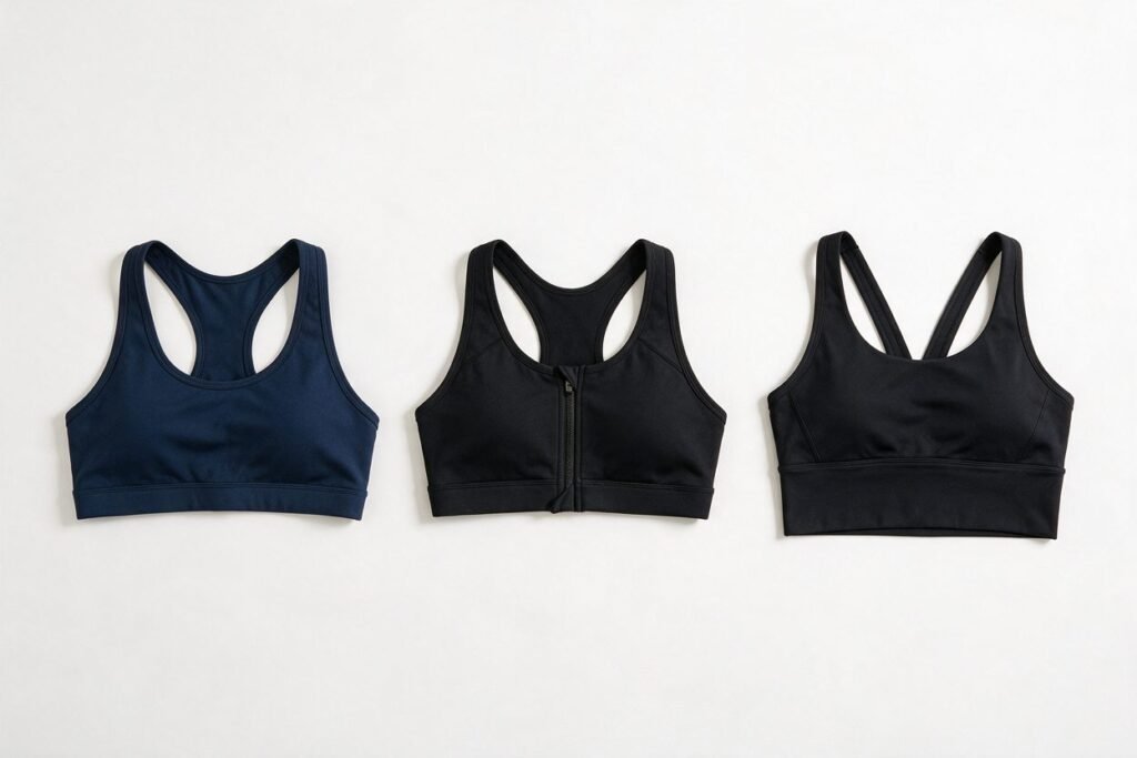 Sports Bra Manufacturer 3Styles Flatlay