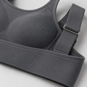 High support sports bra dark grey adjustable slider and underband detail made-to-order wholesale sports bras